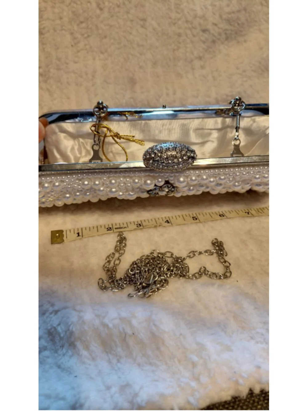 Women's Unbranded White Pearl Clutch One Size